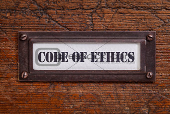 code of ethics -  file cabinet label