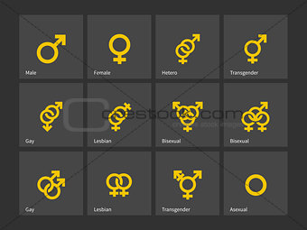 Gender and sexual orientation icons.