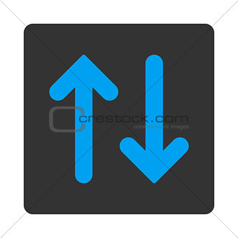 Flip Vertical flat blue and gray colors rounded button