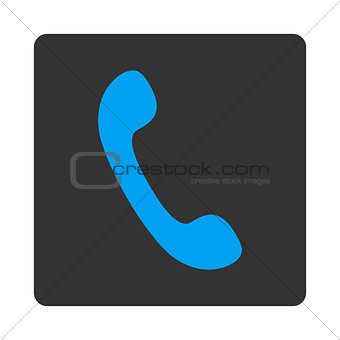 Phone flat blue and gray colors rounded button