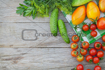 Fresh ripe vegetables
