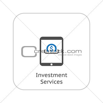 Flat Design Investment Services Icon. Isolated Illustration.