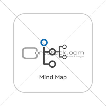 Mind Map Icon. Business Concept. Flat Design.