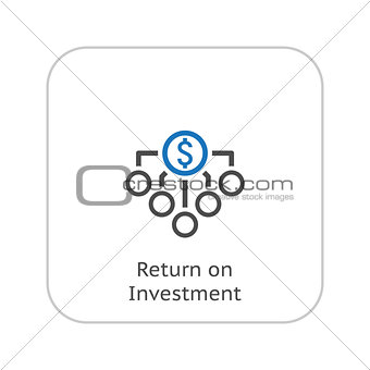 Return on Investment Icon. Business Concept. Flat Design.