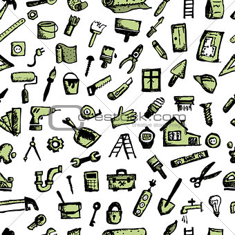 House repair, seamless pattern for your design