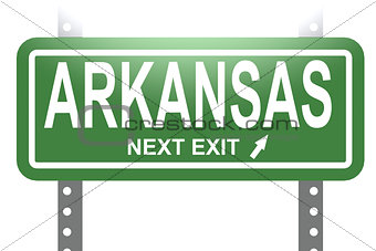 Arkansas green sign board isolated 