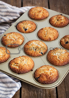 Fresh homemade delicious apple muffins