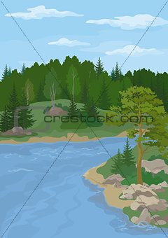 Landscape with Trees and River
