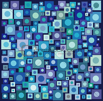 circle square collection in many blue purple over deep blue