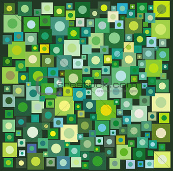 circle square collection in many green yellow over deep green