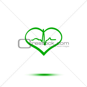 Green heart and ecg