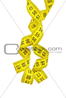 Measuring tape of the tailor isolated on white background
