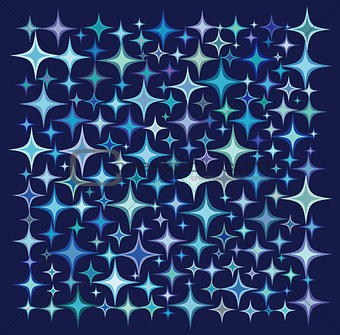 blue purple star collection over a deep blue backdrop