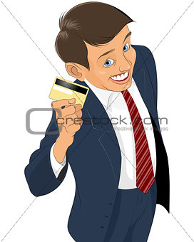 Businessman with plastic card