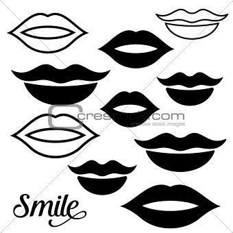 Woman lips design elements