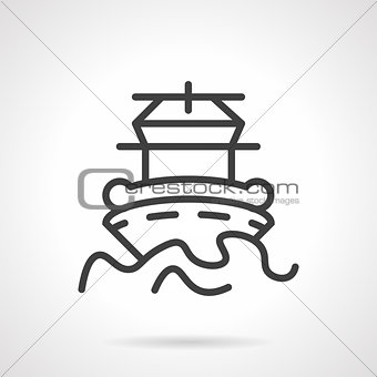 Abstract simple line vector icon for ship