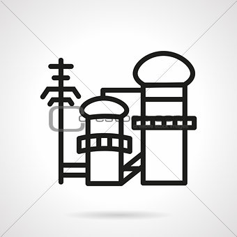 Pulp and paper factory vector icon