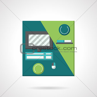 Workplace flat color vector icon