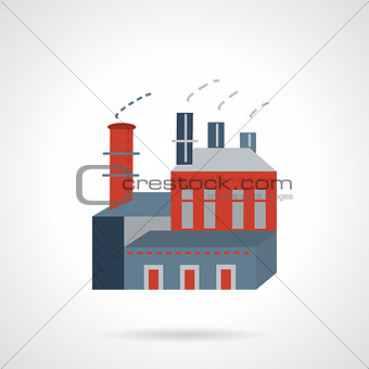 Industry building flat vector icon