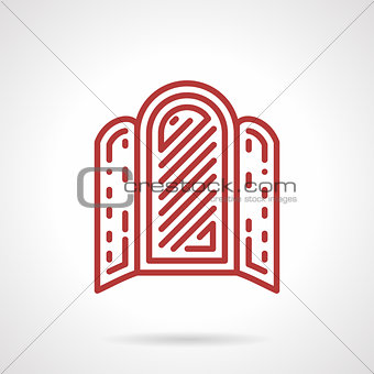 Red line vector icon for mirror
