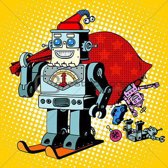 Robot Santa Claus Christmas gifts humor character Robosanta