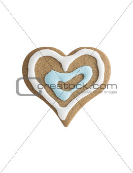 Heart shaped gingerbread cookie 