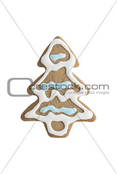 Tree shaped gingerbread cookie 
