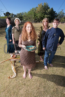 Five Witches with Smudge Stick Outdoors