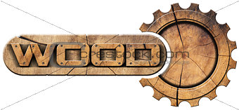 Wood Symbol with Wooden Gear