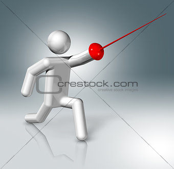 Fencing 3D symbol, Olympic sports