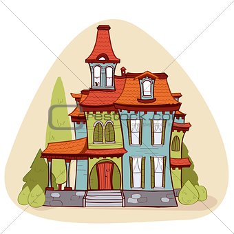 Cute  cartoon style house