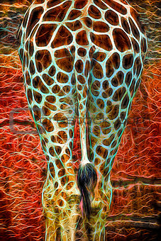 Tail of the Giraffe Abstract Neon