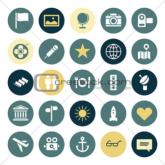 Flat design icons for travel and leisure
