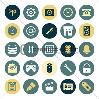 Flat design icons for user interface