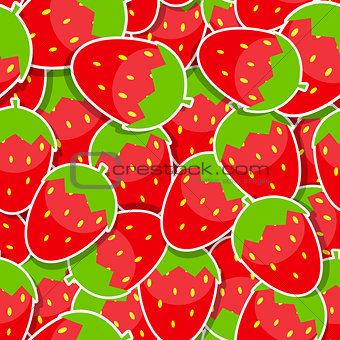 Seamless Pattern Background from Strawberry Vector Illustration