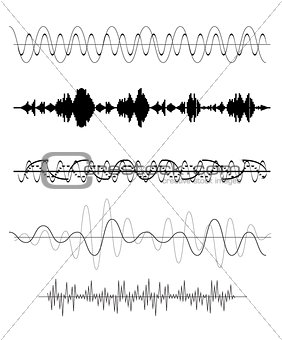 Set of Sound Wave. Vector Illustration.