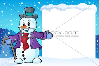 Frame with snowman topic 2