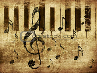 Vintage musical piano background