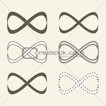 Set of limitless icons, infinity symbol
