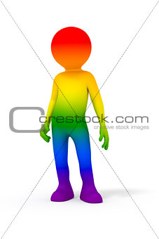 man rainbow colors