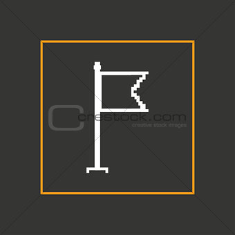 Simple stylish pixel icon flag. Vector design
