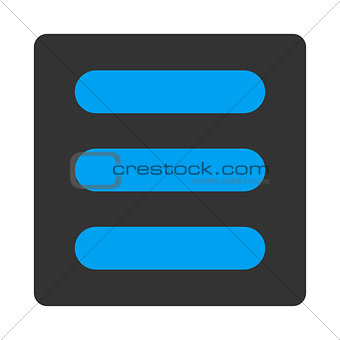 Stack flat blue and gray colors rounded button