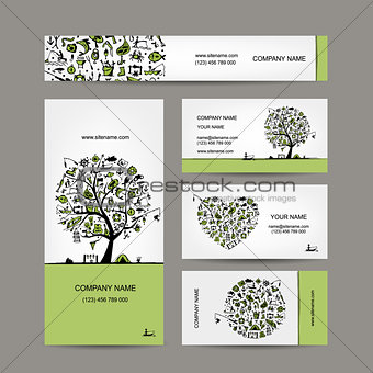 Fishing, business cards set for your design