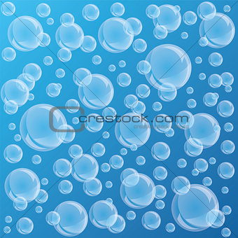 Air bubbles in water vector background