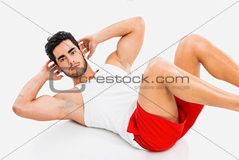 Athletic man doing ABS