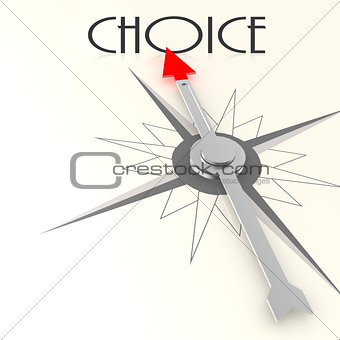 Compass with choice word