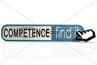 Competence word on the blue find it banner