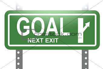 Goal green sign board isolated