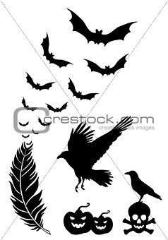 Halloween design elements, vector set