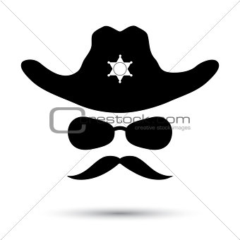 Sheriff vector icon isolated on white.